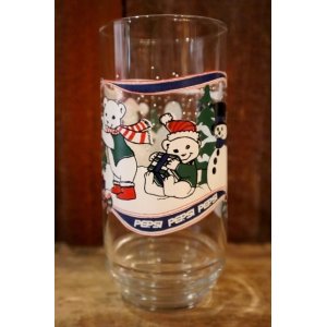 画像: gs-250205-49 PEPSI 1990's HOLIDAY GLASS "Teddy, Snowman & Penguin"