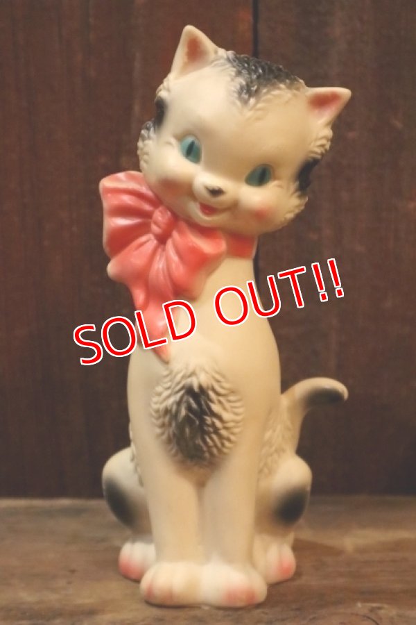 画像1: ct-250205-30 THE SUN RUBBER CO. 1950's DRESSY CAT SQUEAKY DOLL