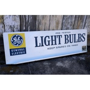画像: dp-250205-62 GENERAL ELECTRIC / LIGHT BULBS 1960's-1970's W-sided Metal Sign