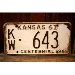 画像: dp-250205-21 License Plate 1961 KANSAS "KW-643"