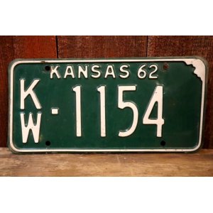 画像: dp-250205-21 License Plate 1962 KANSAS "KW-1154"