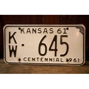 画像: dp-250205-21 License Plate 1961 KANSAS "KW-645"