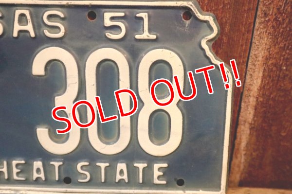 画像3: dp-250205-21 License Plate 1951 KANSAS "KW-308" Set