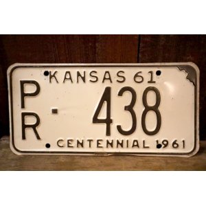 画像: dp-250205-21 License Plate 1961 KANSAS "PR-438"