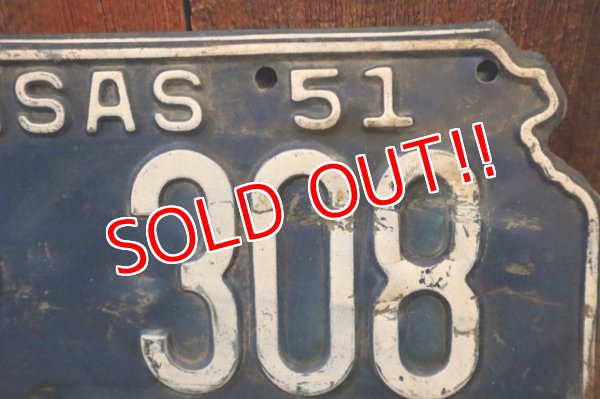 画像5: dp-250205-21 License Plate 1951 KANSAS "KW-308" Set