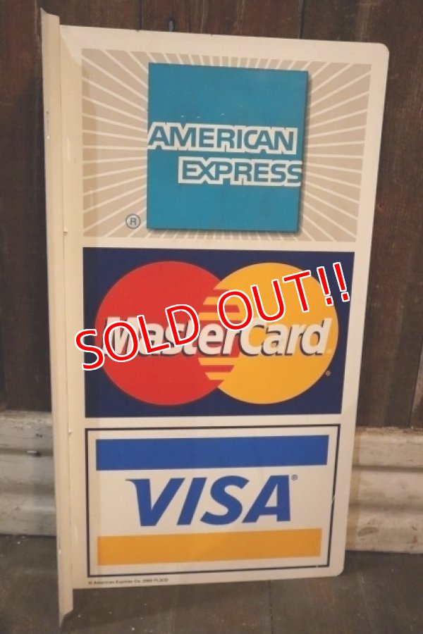 画像1: dp-250205-36 AMERICAN EXPRESS・Master Card・VISA 2000's W-sided Metal Sign