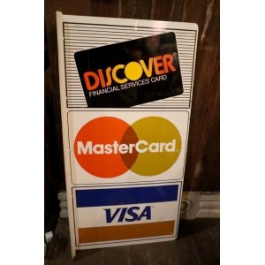 画像: dp-250205-36 DISCOVER・Master Card・VISA 1990's W-sided Metal Sign