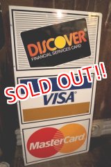 画像: dp-250205-36 DISCOVER・VISA ・Master Card 1990's W-sided Metal Sign