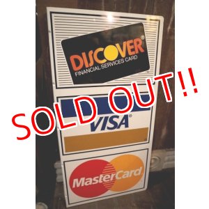 画像: dp-250205-36 DISCOVER・VISA ・Master Card 1990's W-sided Metal Sign