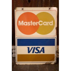画像: dp-250205-36 VISA Master Card 1980's W-sided Metal Sign