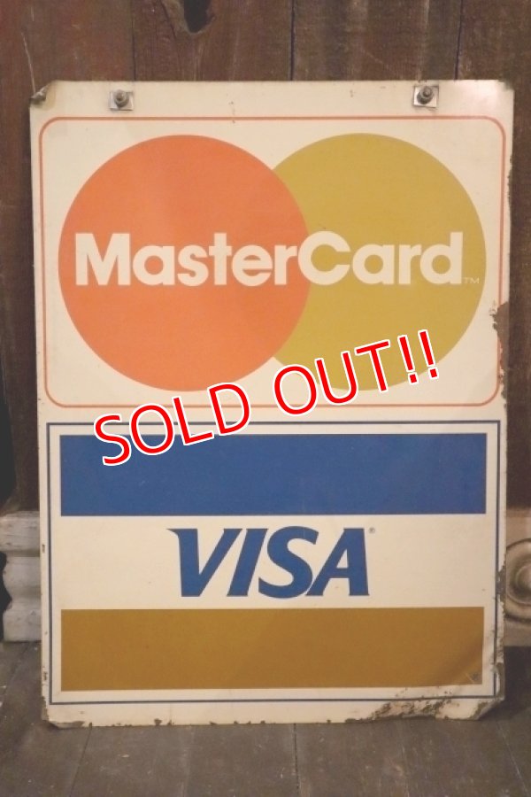 画像1: dp-250205-36 VISA Master Card 1980's W-sided Metal Sign