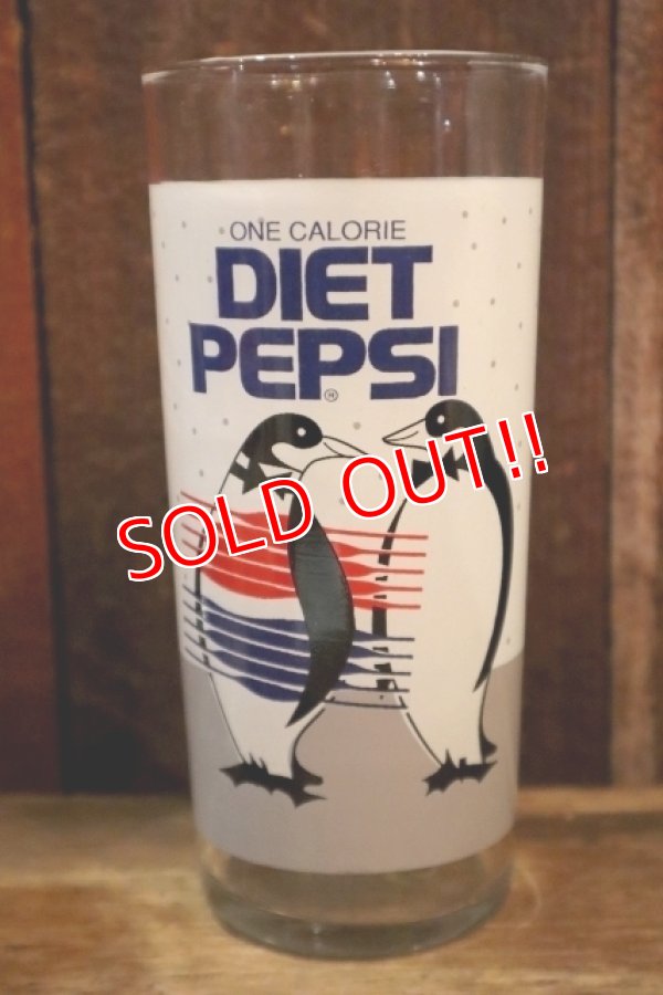 画像1: dp-250205-44 DIET PEPSI 1990's PENGUIN GLASS