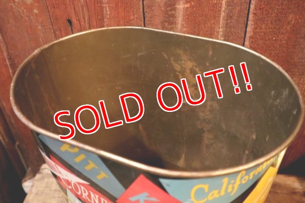 画像9: dp-250319-05 HARVELL 1950's-1960's College Pennant Trash Can