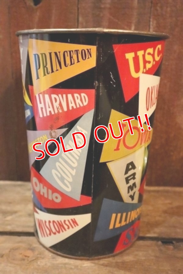 画像4: dp-250319-05 HARVELL 1950's-1960's College Pennant Trash Can