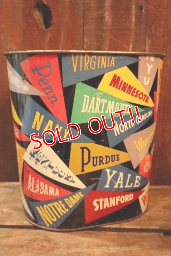 画像1: dp-250319-05 HARVELL 1950's-1960's College Pennant Trash Can