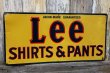 画像1: dp-250319-25 Lee 1940's-1950's SHIRT AND PANTS Advertising Metal Sign