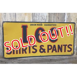 画像: dp-250319-25 Lee 1940's-1950's SHIRT AND PANTS Advertising Metal Sign