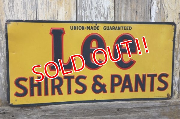 画像1: dp-250319-25 Lee 1940's-1950's SHIRT AND PANTS Advertising Metal Sign