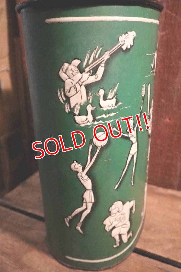 画像5: dp-250404-09 WEIBRO CORP 1970's Sports Themed Metal Trash Can 