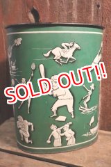 画像: dp-250404-09 WEIBRO CORP 1970's Sports Themed Metal Trash Can 