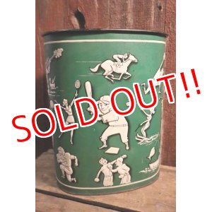 画像: dp-250404-09 WEIBRO CORP 1970's Sports Themed Metal Trash Can 
