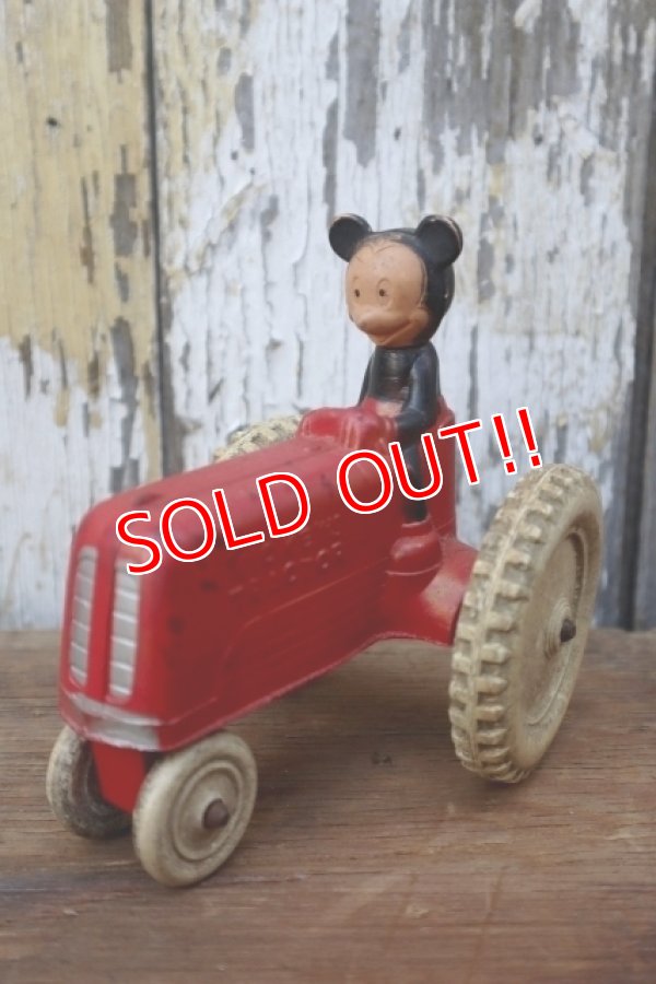 画像1: ct-250404-09 Mickey Mouse / SUN RUBBER 1940's Mickey's Tractor