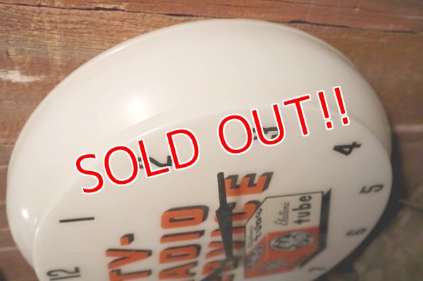 画像9: dp-250404-08 GENERAL ELECTRIC 1950's TV - RADIO SERVIVE Lighted Sign Clock