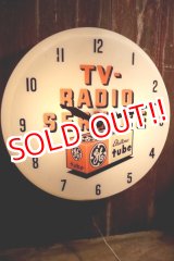 画像: dp-250404-08 GENERAL ELECTRIC 1950's TV - RADIO SERVIVE Lighted Sign Clock