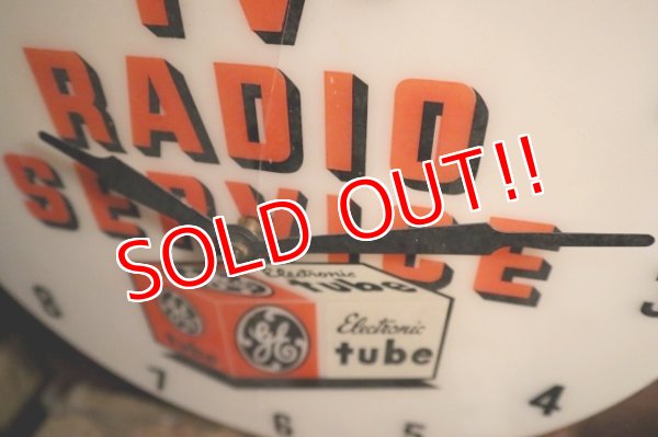 画像8: dp-250404-08 GENERAL ELECTRIC 1950's TV - RADIO SERVIVE Lighted Sign Clock