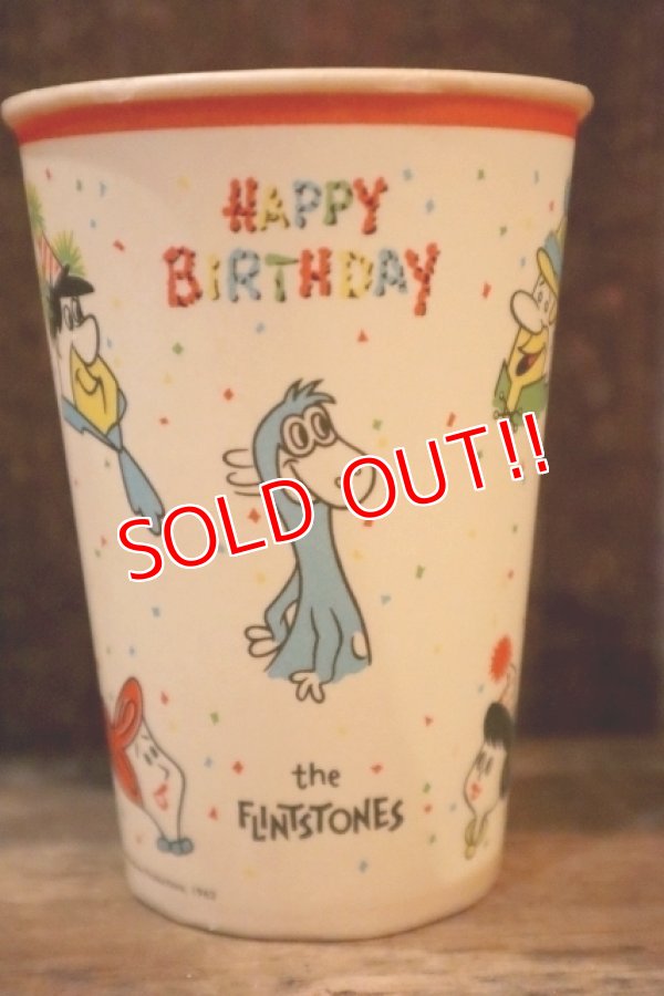 画像3: ct-250404-22 The Flintstones 1960's "HAPPY BIRTHDAY" Wax Cup