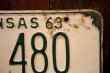 画像3: dp-dp-250205-21 License Plate 1963 KANSAS "KW-480"