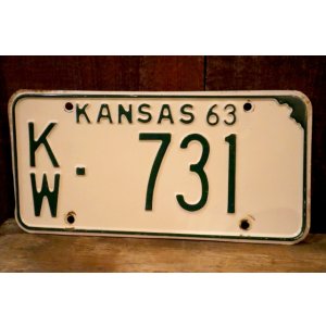 画像: dp-dp-250205-21 License Plate 1963 KANSAS "KW-731"
