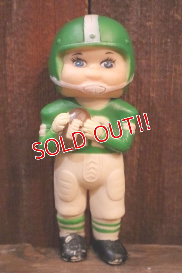 画像1: ct-250205-30 Stahlwood Toy 1960's-1970's FOOTBALL PLAYER SQUEAKY DOLL