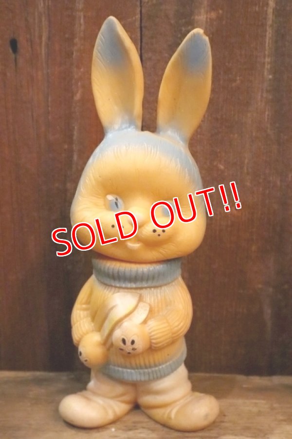 画像1: ct-250205-30 UNKNOWN 1960's BUNNY RUBBER DOLL
