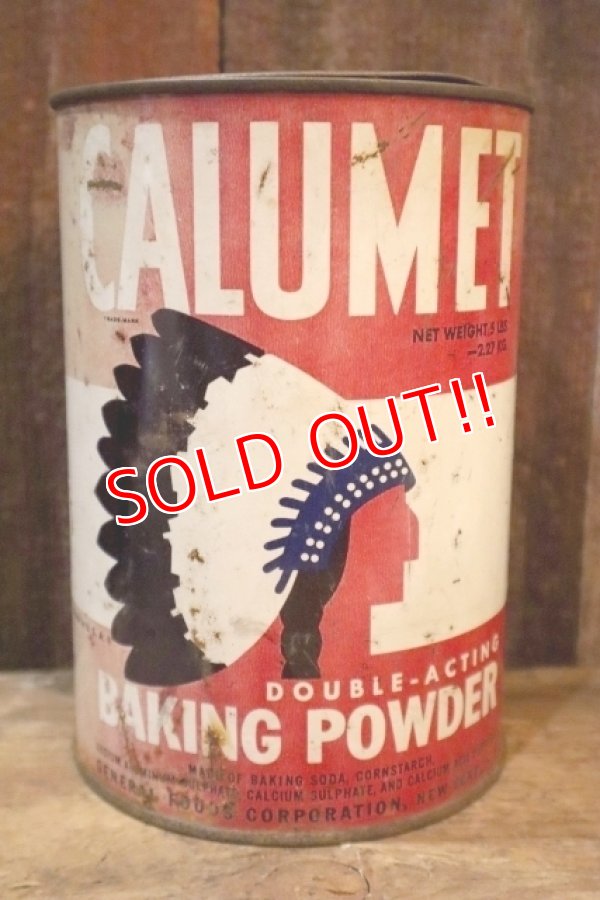 画像1: dp-250531-07 CALUMET 1950's BAKING POWDER 5 LBS. CAN