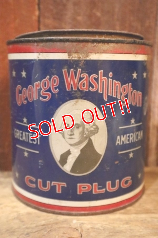 画像1: dp-250531-16 George Washington CUT PLUG TOBACCO 1930's TIN CAN