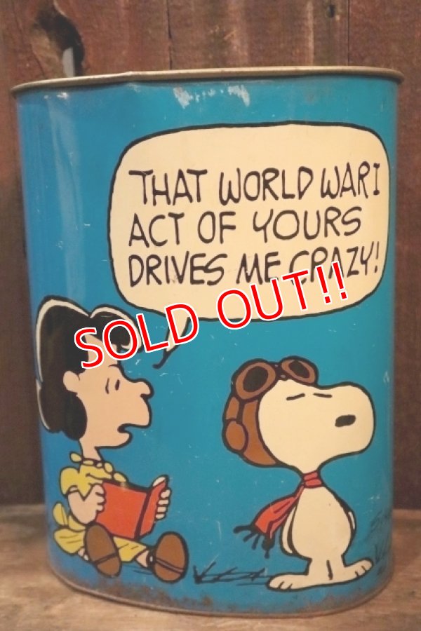 画像5: ct-250205-77 Snoopy (Flying Ace) & Lucy / CHEINCO 1970's Trash Box