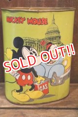 画像: ct-250618-01 Mickey Mouse & Minnie Mouse / CHEINCO 1970's Tin Trash Box