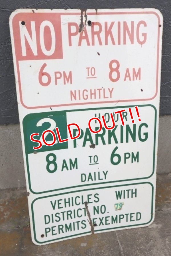 画像1: dp-250531-06 Road Sign "NO PAEKING・2 HOUR PARKING"