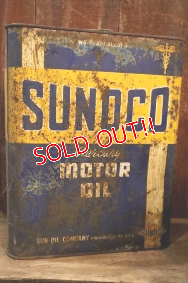 画像3: dp-250618-84 SUNOCO Mercury 1940's MORTO OIL TWO U.S. GALLONS CAN