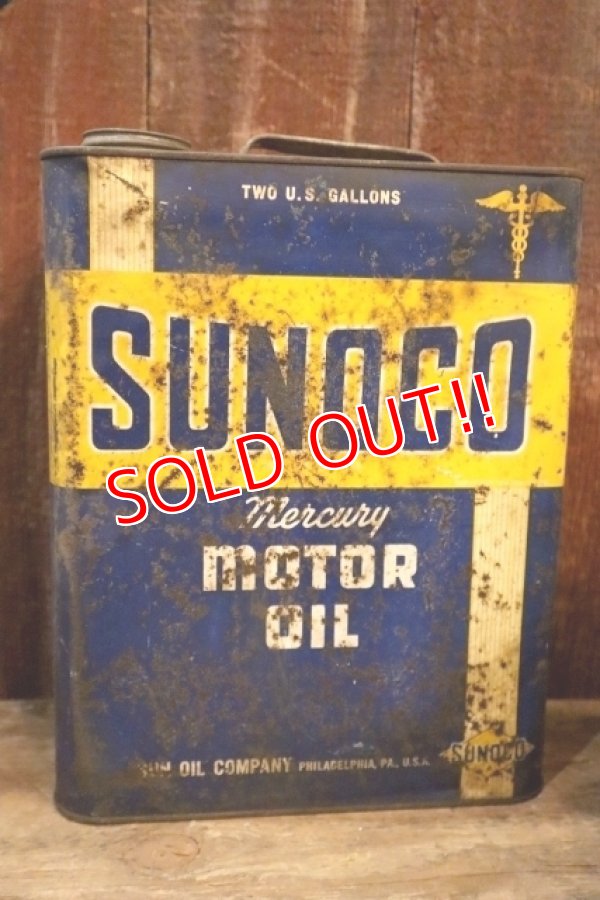 画像1: dp-250618-84 SUNOCO Mercury 1940's MORTO OIL TWO U.S. GALLONS CAN