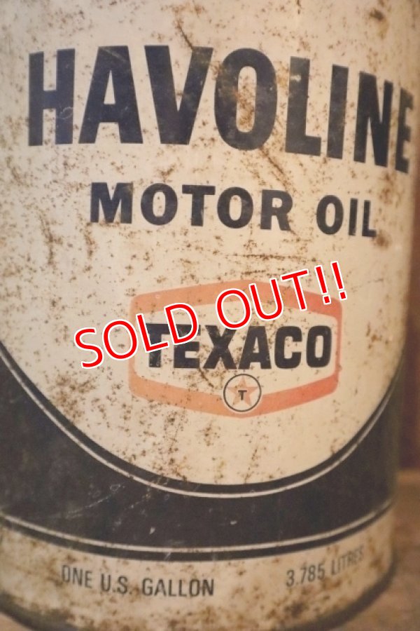 画像2: dp-250618-81 TEXACO 1960's-1970's HAVOLINE MOTOR OIL ONE U.S. GALLON CAN