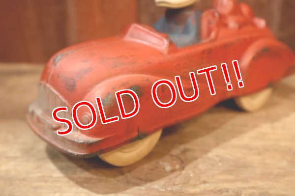 画像3: ct-250618-07 Donald Duck & Pluto / SUN RUBBER 1930's-1940's Car Toy