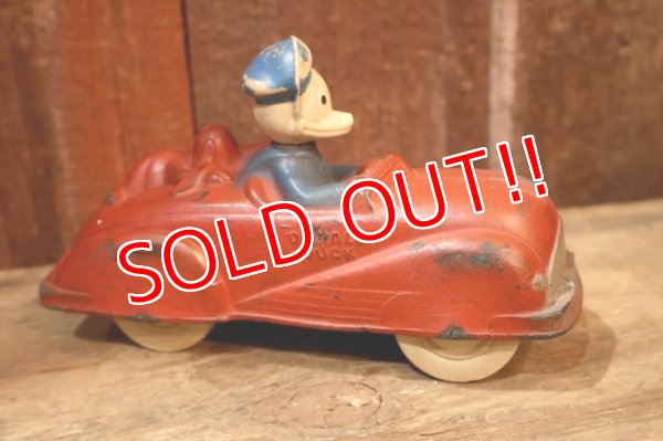 画像4: ct-250618-07 Donald Duck & Pluto / SUN RUBBER 1930's-1940's Car Toy