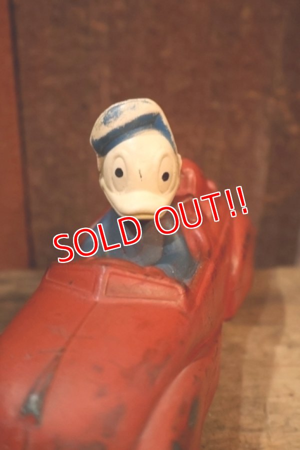 画像2: ct-250618-07 Donald Duck & Pluto / SUN RUBBER 1930's-1940's Car Toy