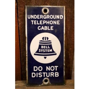 画像: dp-250531-03 BELL SYSTEM UNDERGROUND TELEPHONE CABLE Enamel Plate Sign