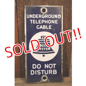 画像: dp-250531-03 BELL SYSTEM UNDERGROUND TELEPHONE CABLE Enamel Plate Sign