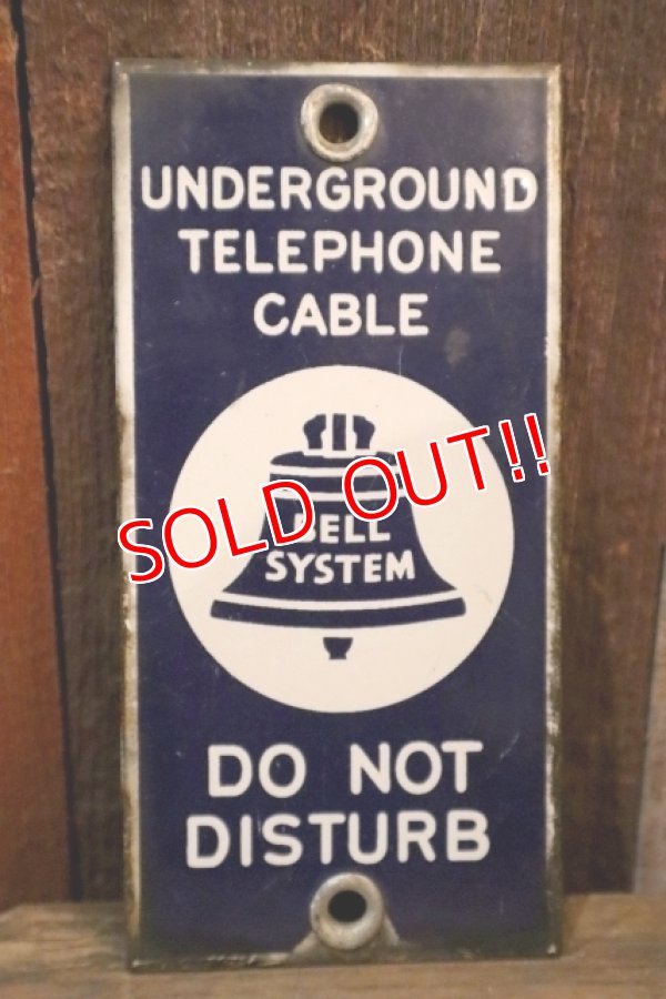画像1: dp-250531-03 BELL SYSTEM UNDERGROUND TELEPHONE CABLE Enamel Plate Sign