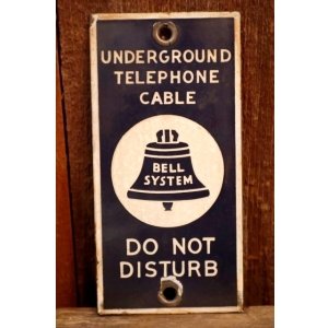 画像: dp-250701-11 BELL SYSTEM UNDERGROUND TELEPHONE CABLE Enamel Plate Sign