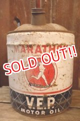 画像: dp-250618-69 MARATHON V.E.P. 1960's 5 U.S. GALLONS MOTOR OIL CAN